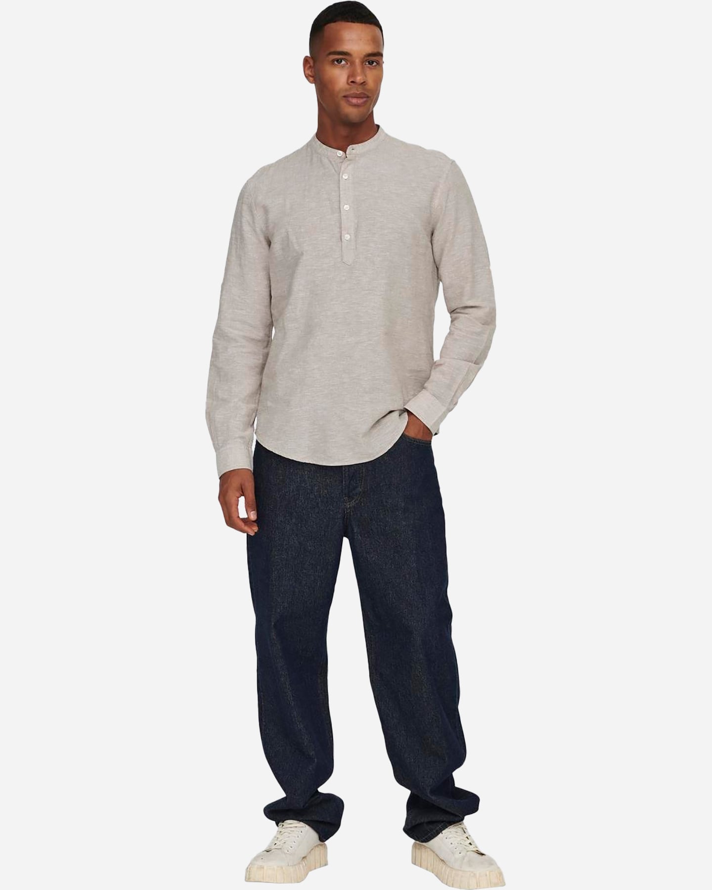 Camicia ONLY & SONS CAIDEN M - Beige - 3 | Cisalfa Sport